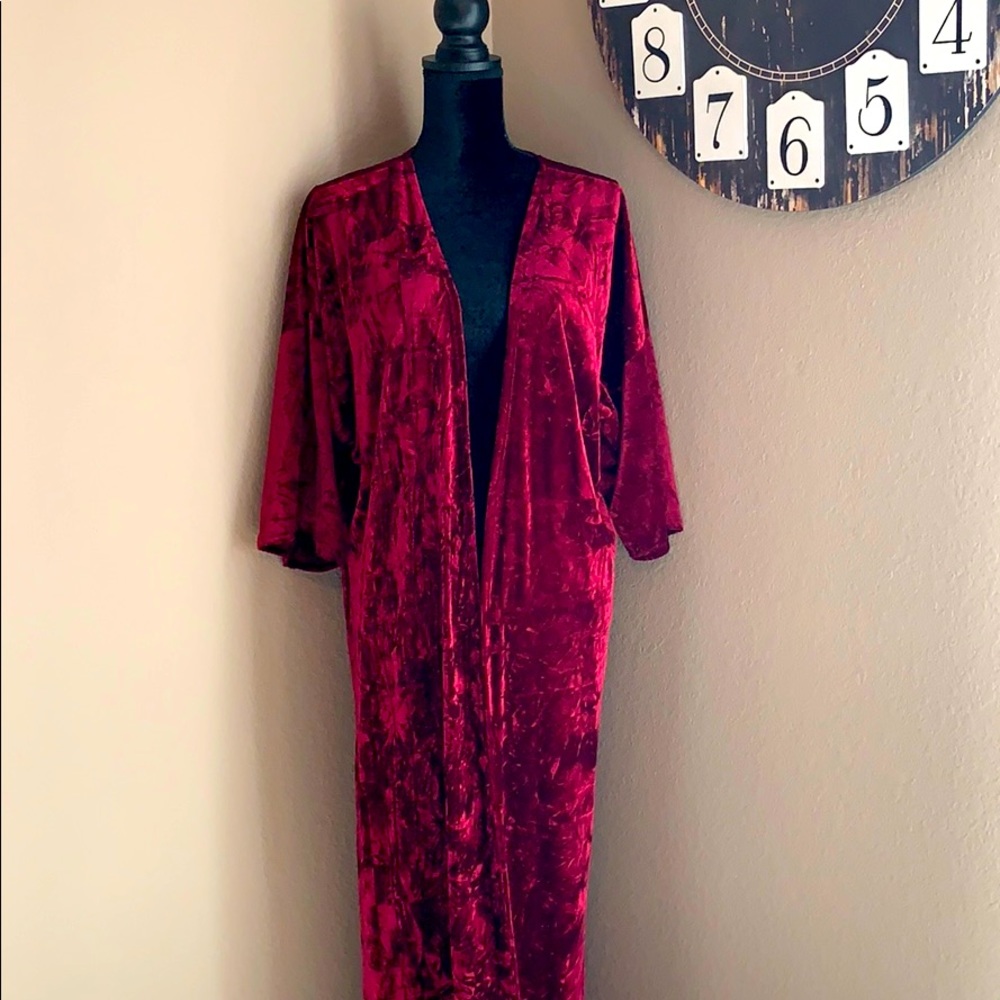 Crushed velvet duster